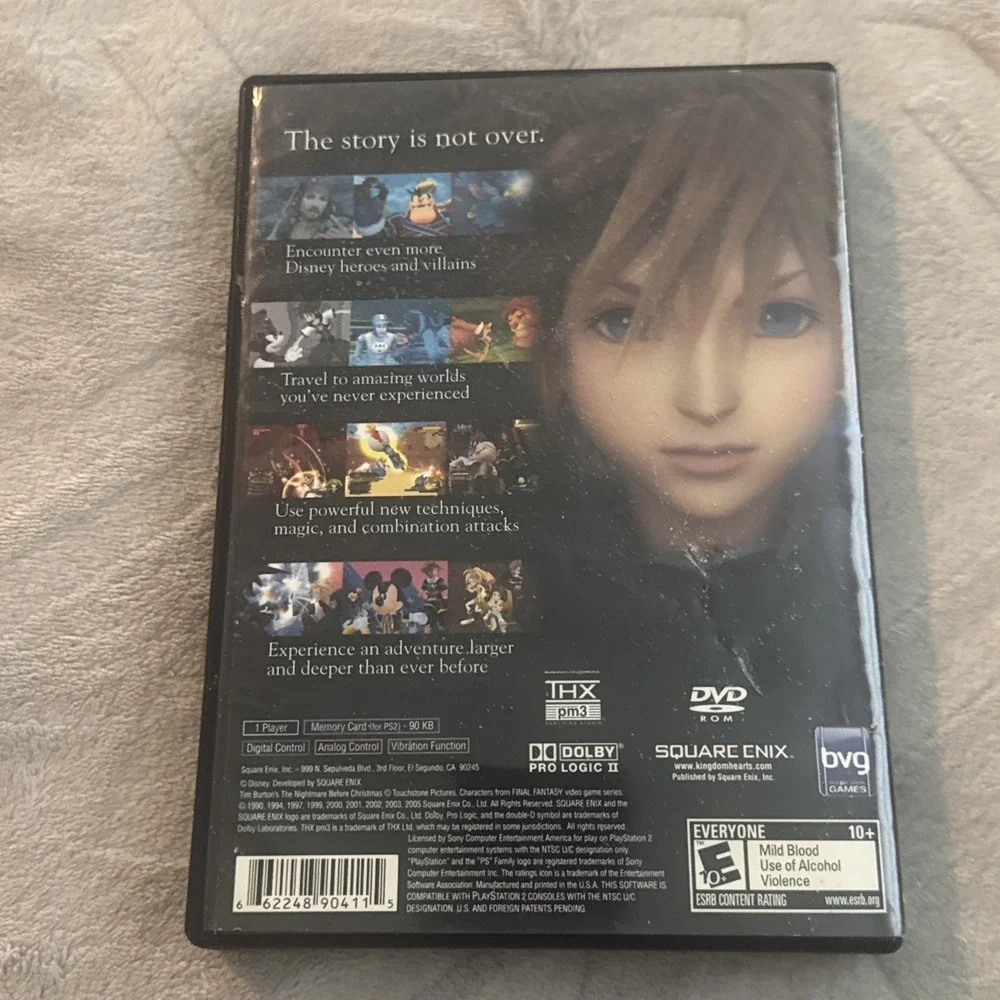 Kingdom Hearts 1 & 2 PS2 Game Bundle  Disc Light Scratches  Tested